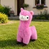 LEAN TOYS Plüsch-Alpaka-Lama Kuscheltier Stofftier weiches Fell Pink 38 cm