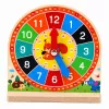 LEAN TOYS Lernuhr aus Holz zum Erlernen der Uhrzeit mit beweglichen Zeigern und Karten, 55 Teile