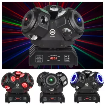 LIGHT4ME SID PRO 5-in-1 Moving-Head-Licht mit Beam-, Wash-, Strobe-, Laser- und Gobo-Effekten