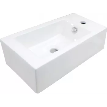 DEANTE CREA Aufsatzwaschtisch aus Keramik, Hahnloch rechts, 600 mm, Weiß