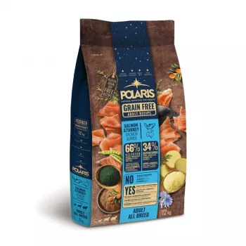POLARIS Getreidefreies Trockenfutter für Hunde mit Lachs und Truthahn - 12kg