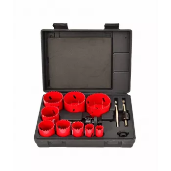 AWTOOLS Bimetal-Lochsägen-Set 19-64 mm, 13-teilig mit 2 Aufnahmen und Koffer
