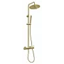 FERRO Ciriculus Thermostatischer Duschset mit 250mm Regendusche, Gebürstetes Gold