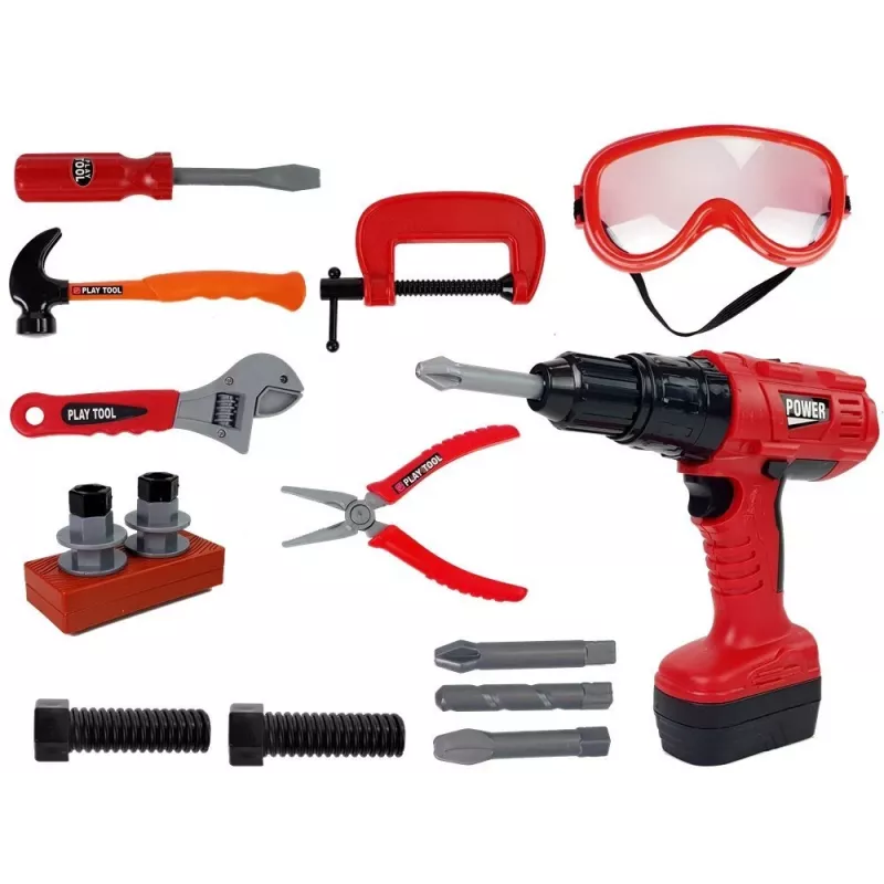 LEAN TOYS DIY Handwerker Werkzeugset Bohrer Hammer 35-teilig Lernspielzeug