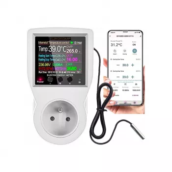 Wi-Fi Smart Thermostat-Steckdose mit Energiemonitoring, 230V, Tuya