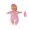 LEAN TOYS Sweet Baby Puppe Rosa Flasche Geräusche Interaktive 30cm Babypuppe mit Fläschchen