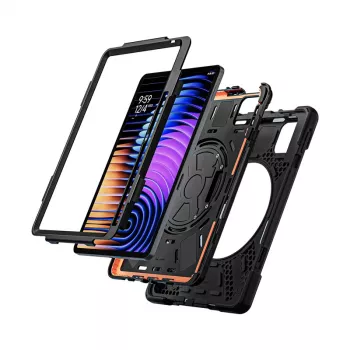 Crong Defender Plus Robustes Case für Xiaomi Pad 8 / 8 Pro / Pad 7 / 7 Pro 11,2 Zoll – Schwarz