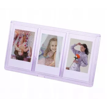 LOVEINSTANT Stehender Dreifach-Fotorahmen für Instax Mini & Zink 2x3 Zoll Drucke – Lila