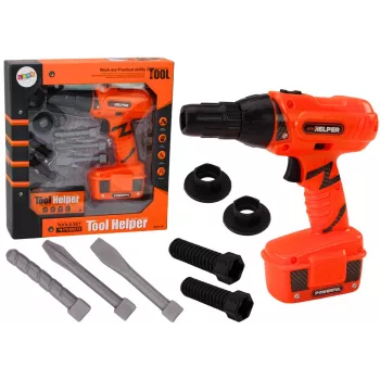 LEAN TOYS DIY Akku-Bohrschrauber Orange Bohrer Schrauben