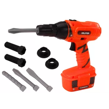 LEAN TOYS DIY Akku-Bohrschrauber Orange Bohrer Schrauben