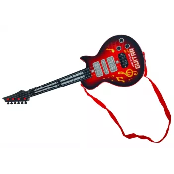 LEAN TOYS Elektrische Gitarre Stern Strings Farbige Dioden Rot