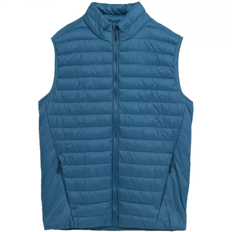 4F Herren-Denim-Weste M062 - Knopfleiste ärmellos, reguläre Passform, XL