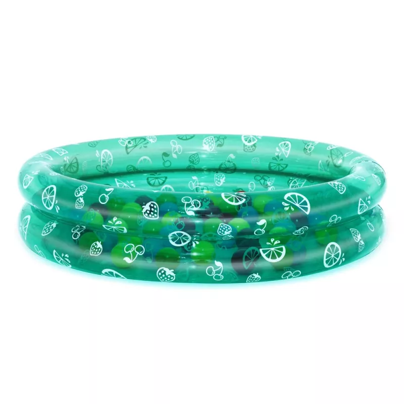 Bestway 51141 Aufblasbarer Gartenpool mit 50 Bällen, transparent mit Punkten, 91 cm