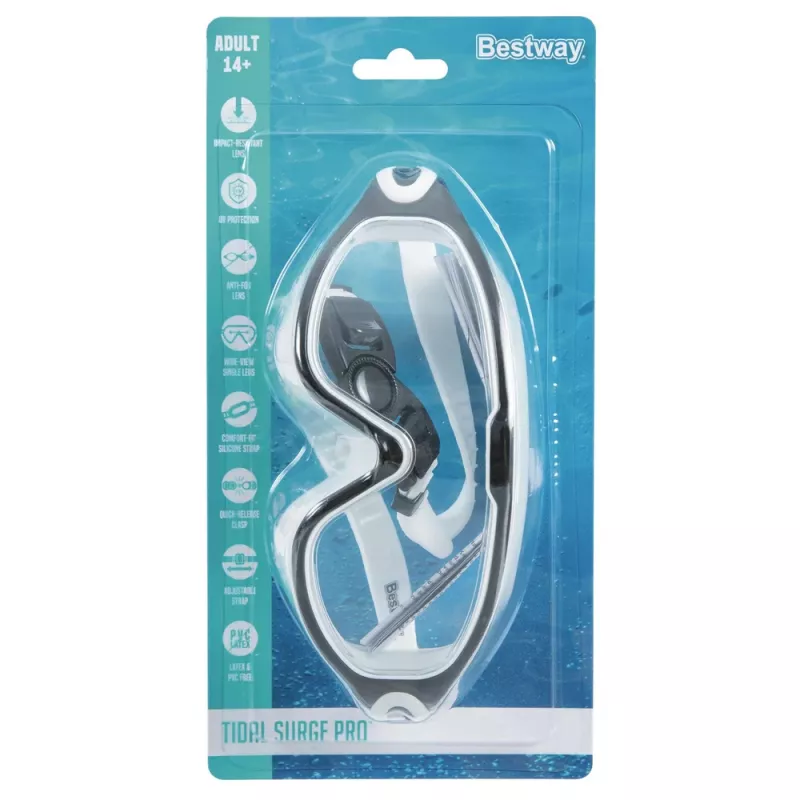 Bestway 21194 Verstellbare Schwimmbrille Schwarz und Weiß