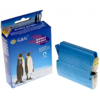 G&G Kompatible Tintenpatrone für Brother LC-970C/LC-1000 Cyan (400 Seiten, 11ml, Smart Chip)
