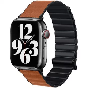 Beline Magnetic Pro Armband für Apple Watch 42/44/45/49mm Schwarz/Braun