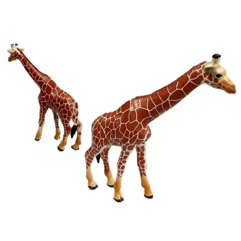 LEAN TOYS Giraffenfiguren Lernspielzeug Familie 3 Teile + Afrika-Hintergrund