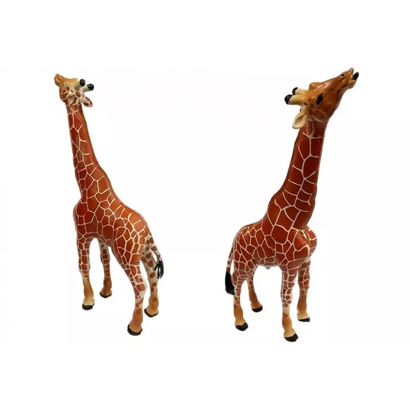LEAN TOYS Giraffenfiguren Lernspielzeug Familie 3 Teile + Afrika-Hintergrund