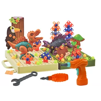 LEAN TOYS 3D-Konstruktionspuzzle-Bausteine DIY Dinosaurier Zerlegungsbohrer