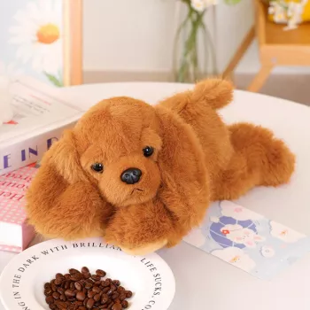 LEAN TOYS Plüsch-Cocker-Spaniel-Hund mit gewichteten Pfoten Braun 30 cm