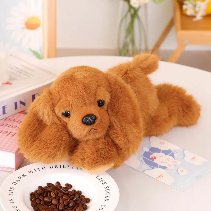LEAN TOYS Plüsch-Cocker-Spaniel-Hund mit gewichteten Pfoten Braun 30 cm