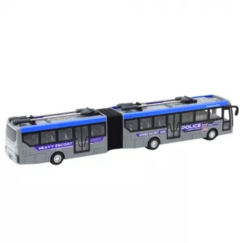 LEAN TOYS RC Polizei-Gelenkbus mit Fernsteuerung und Lichtern, Grau 1:32