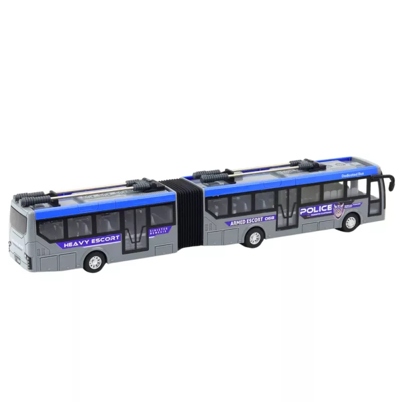 LEAN TOYS RC Polizei-Gelenkbus mit Fernsteuerung und Lichtern, Grau 1:32