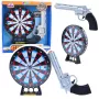 LEAN TOYS Laser-Revolver-Pistolen-Set mit Zielscheiben-Schießspiel, Lichtern und Sounds