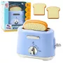 LEAN TOYS Kinder Küchen-Toaster mit Pop-Up-Toast, blaues Holzspielzeug