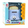LEAN TOYS Kinder Küchen-Toaster mit Pop-Up-Toast, blaues Holzspielzeug