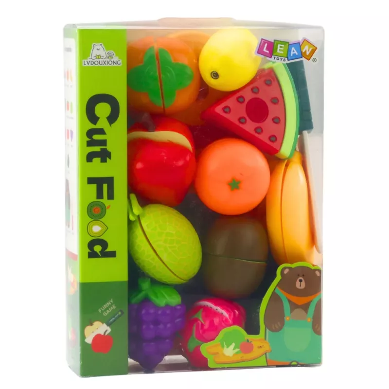 LEAN TOYS Obst-Schneideset mit Brett und Messer, pädagogisches Zubehör für Kinder
