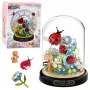 LEAN TOYS Bausteine Blumenzusammenstellung mit Marienkäfern in einer Kuppel 596 Teile
