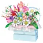 LEAN TOYS Bausteine Komposition in einer Box Floral Blau LED Box 761 Stück