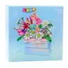 LEAN TOYS Bausteine Komposition in einer Box Floral Blau LED Box 761 Stück