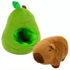 LEAN TOYS Grüne Avocado mit Capybara 2-in-1 Wendbarer Plüschtier 25 cm