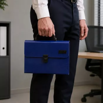 LEAN Akkordeon-Organizer für Dokumente, 13 Fächer, Blau, A4