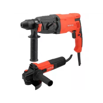 YATO 900W SDS+ Bohrhammer und 125mm 750W Winkelschleifer Kombi-Set