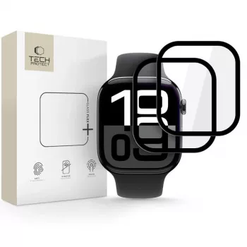 Tech-Protect Glass Flex+ Displayschutz für Apple Watch 10/11 (46 mm) 2er-Pack Schwarz