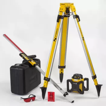 STABILA LAR 160 5-teiliges Rotationslaser-Set mit Empfänger, Stativ, Nivellierlatte und Koffer