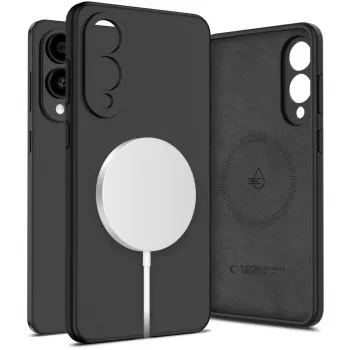 Tech-Protect Liquid Silicone MagSafe Hülle für Samsung Galaxy S25 Edge, Schwarz