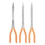 NEO TOOLS 01-293 Doppelgelenk-Zangen-Set, 3-teilig, Chrom-Vanadium-Stahl, 280 mm, gerade, 45° und 90° gebogene Spitze, ergonomische rutschfeste Griffe