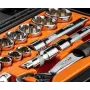 NEO TOOLS 1/2 inch Steckschlüssel-Satz, 23-teilig, Chrom-Vanadium-Stahl, DIN 3124