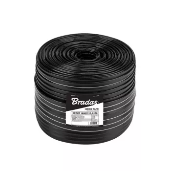 BRADAS Tropfband 16 mm HIRRO Band 500 m, 8 mil, 1,5 l/h, 20 cm Emitterabstand, Schwarz