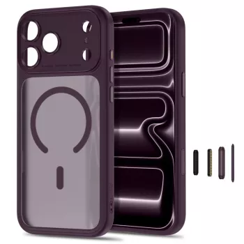 Tech-Protect MagPeak MagSafe-Hülle für iPhone 17 Pro Max / 18 Pro Max - Matt Dunkles Kirschrot
