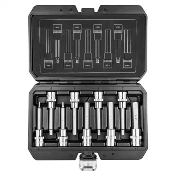 NEO TOOLS Sechskant-Bits auf Steckschlüssel 100 mm, 9-teiliges Set