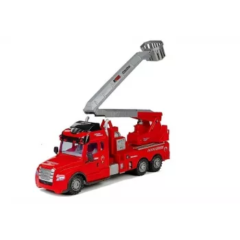 LEAN TOYS Feuerwehrfahrzeug mit Leiter R/C Fernsteuerung 1:14 Maßstab 2,4 GHz Wasserspritze Lichter Geräusche