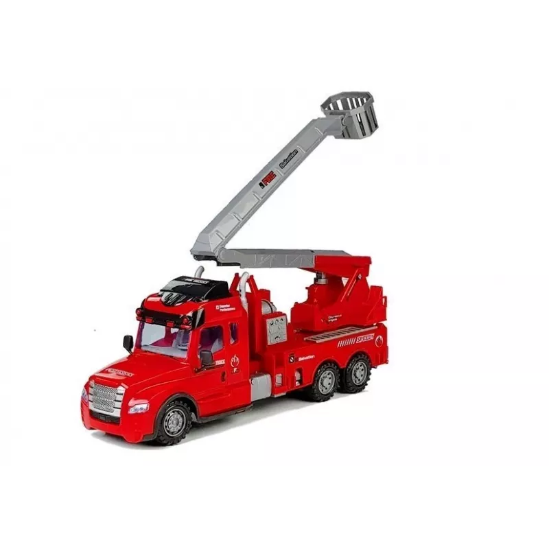 LEAN TOYS Feuerwehrfahrzeug mit Leiter R/C Fernsteuerung 1:14 Maßstab 2,4 GHz Wasserspritze Lichter Geräusche