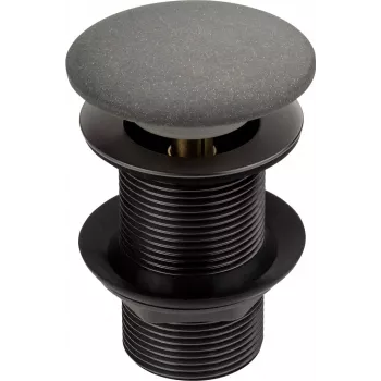 DEANTE Automatischer Druckknopf-Spülenstöpsel für Granitspülen, Edelstahl, 90 mm
