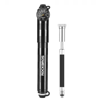 ROCKBROS HQ-67A-L03 BK Mini-Fahrradpumpe mit Manometer - Schwarz
