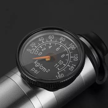 ROCKBROS HQ-67A-L03 BK Mini-Fahrradpumpe mit Manometer - Schwarz